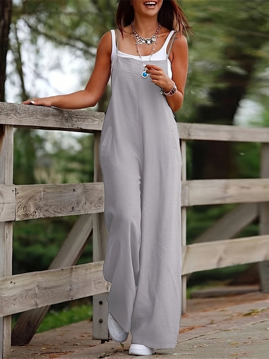 Combinaison Salopette Femme Lin – Bretelles Réglables Jambes Larges | Légèreté pour l'Été