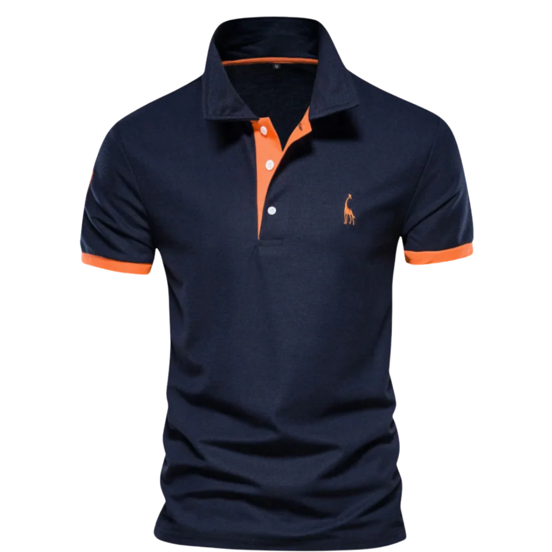 Polo bleu marine à manches courtes pour homme
