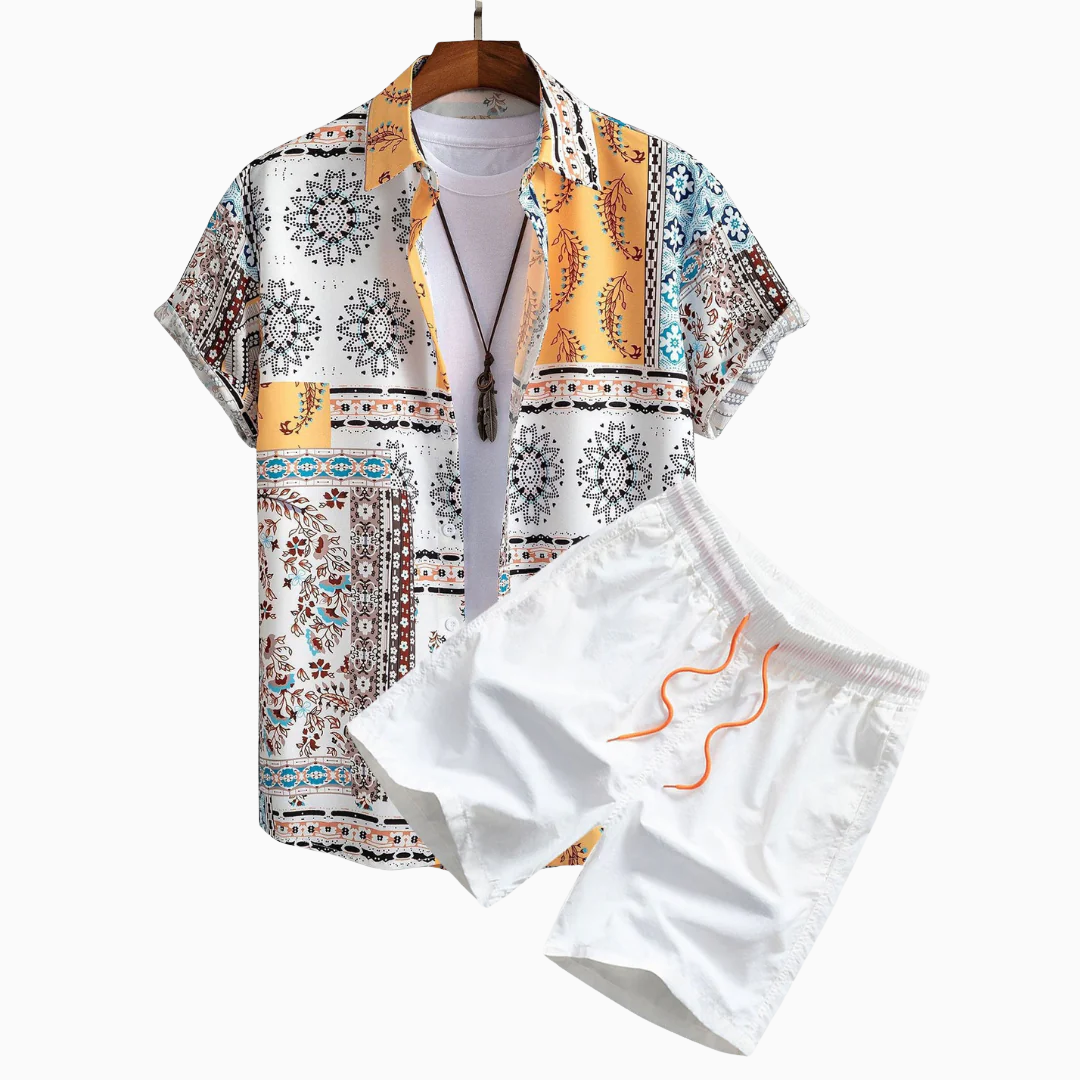 Kenji | Ensemble homme casual imprimé original été
