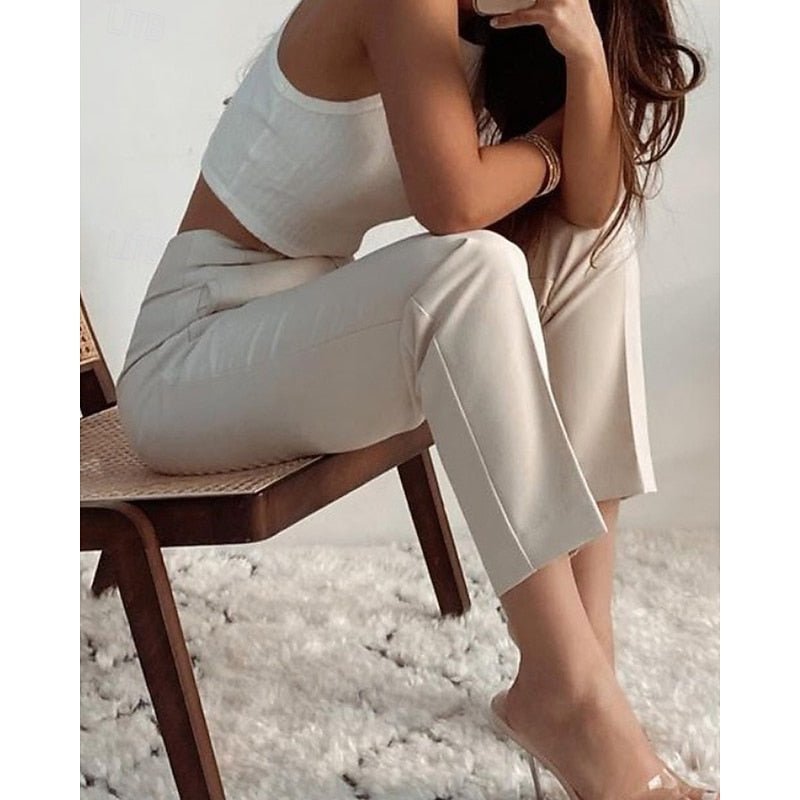 Pantalon Tailleur Femme Taille Haute – Coupe Ajustée Élégante | Nora Pantalon Bureau