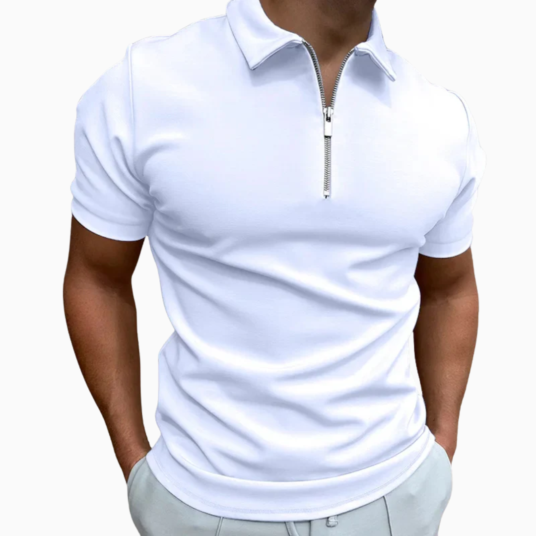 Polo Homme Zippé – Coupe Ajustée Tissu Respirant | Style Sportif Chic