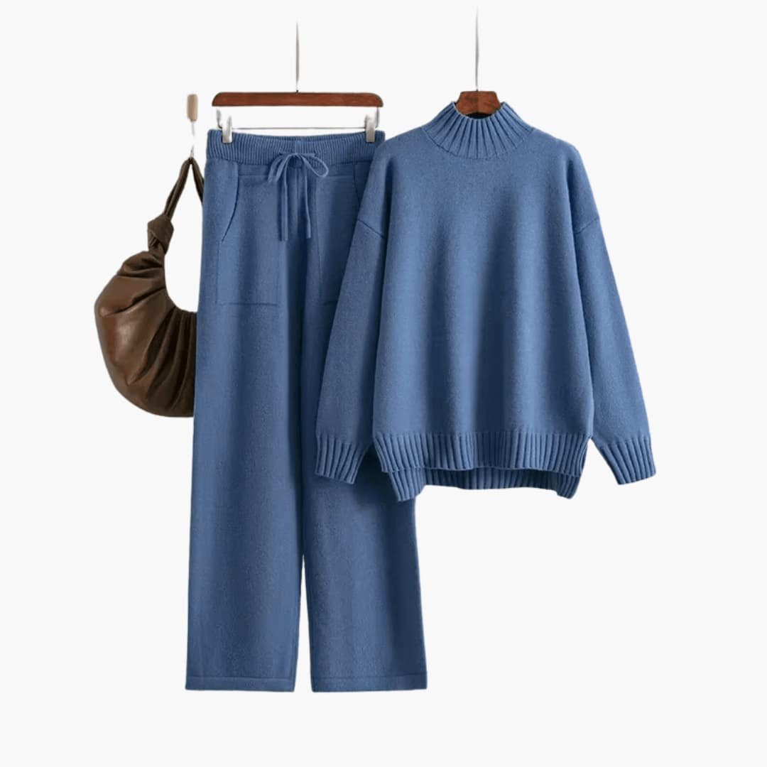 Ensemble Pull Col Roulé Côtelé Femme – Taille Unique Confortable | Evelyn Edition Cosy