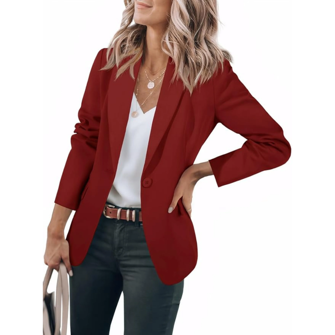 Blazer Femme Fluide Ouvert – Manches 3/4 Tissu Souple | Casual Élégant au Quotidien