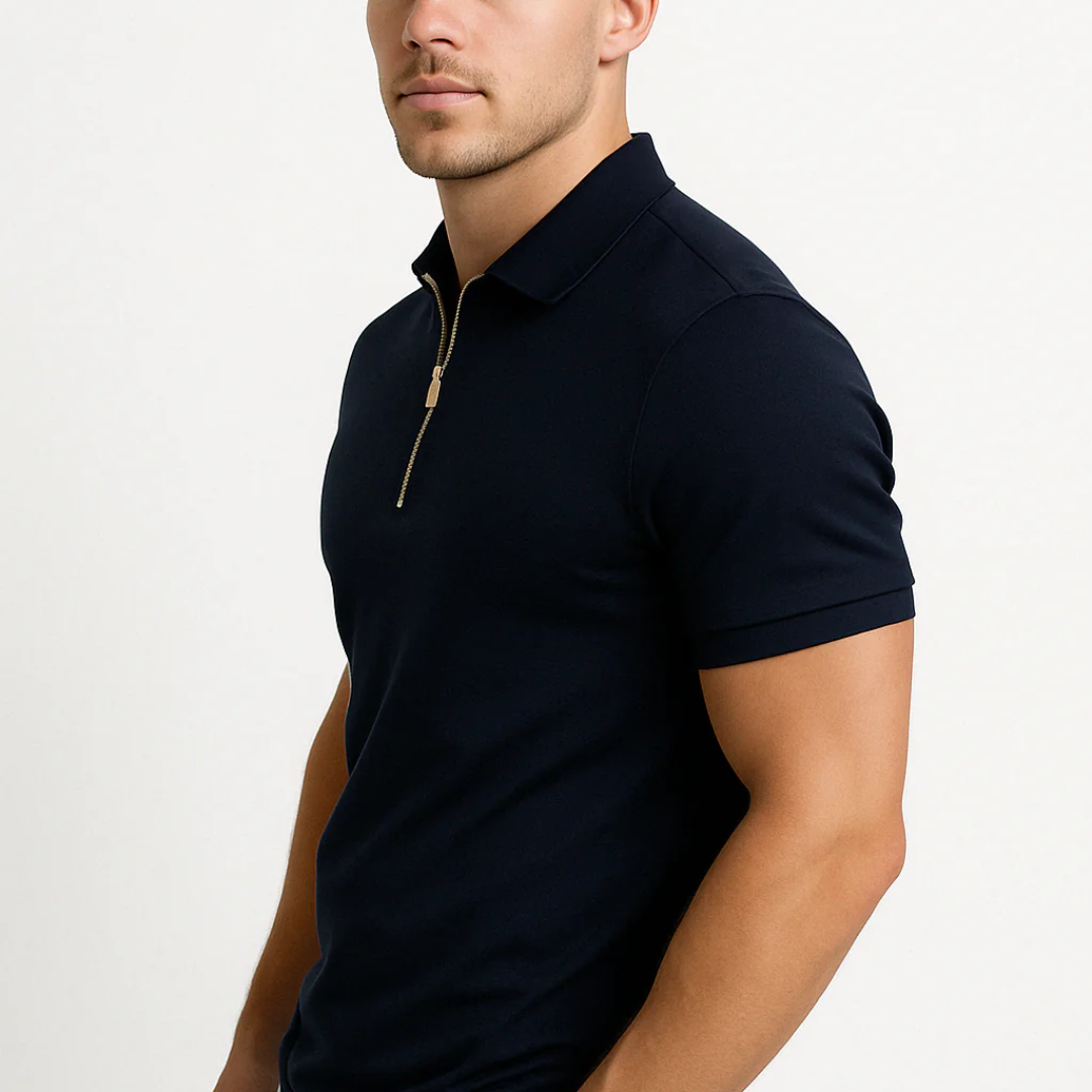 Polo Homme Zippé – Coupe Ajustée Tissu Respirant | Style Sportif Chic
