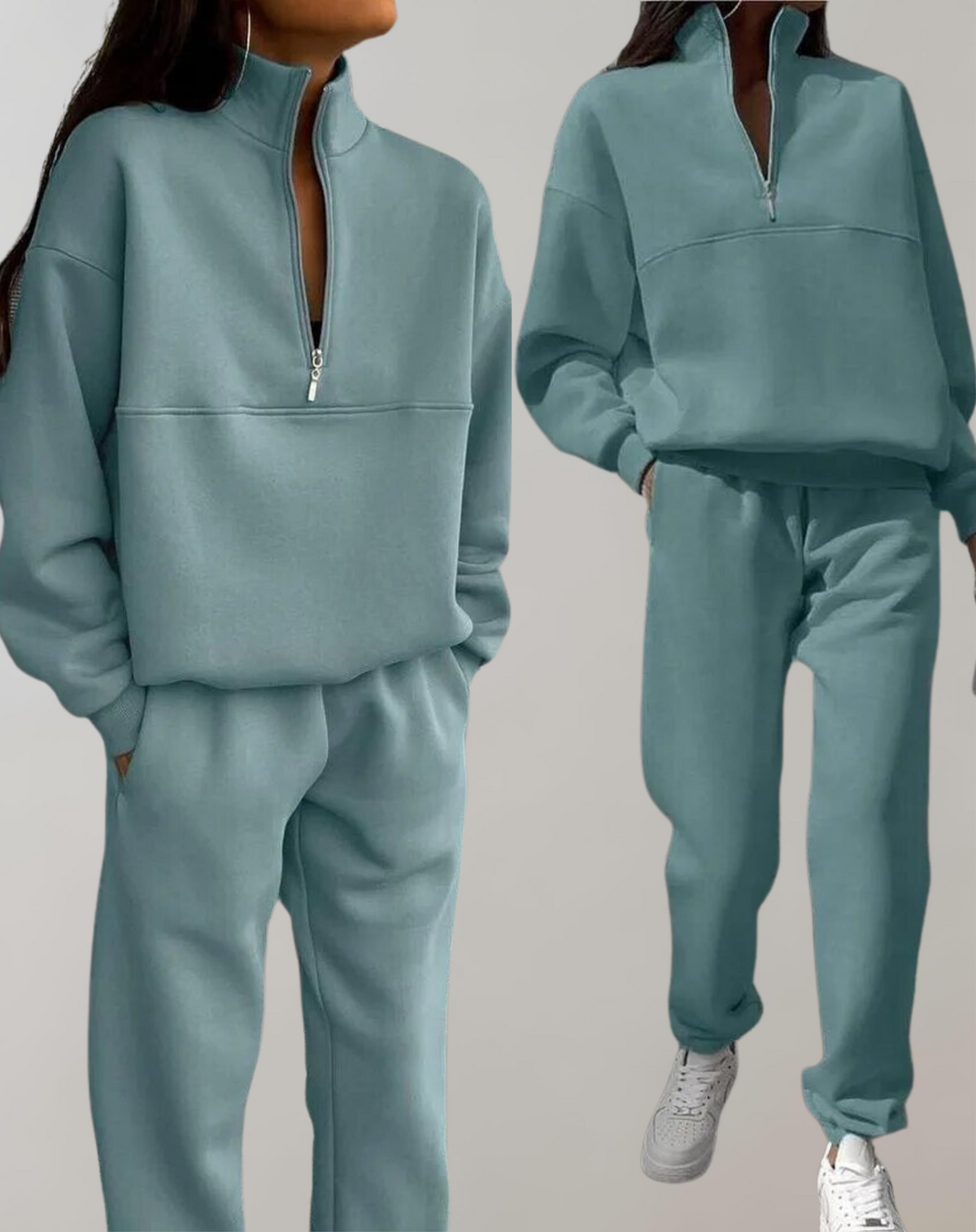 Ensemble Polaire Femme Élégant – Sweat & Pantalon Coordonné | Lena Fleece Set Hiver