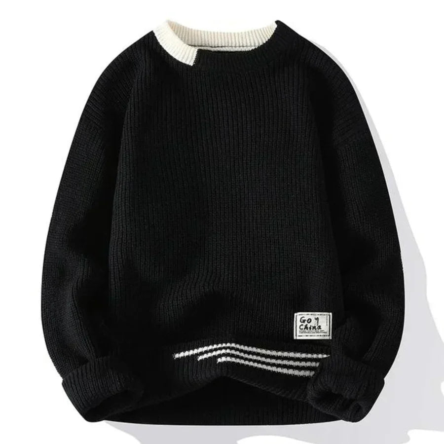 Pull Homme Oversize en Maille Respirante – Poignets Côtelés Coupe Loose | Style Casual Moderne