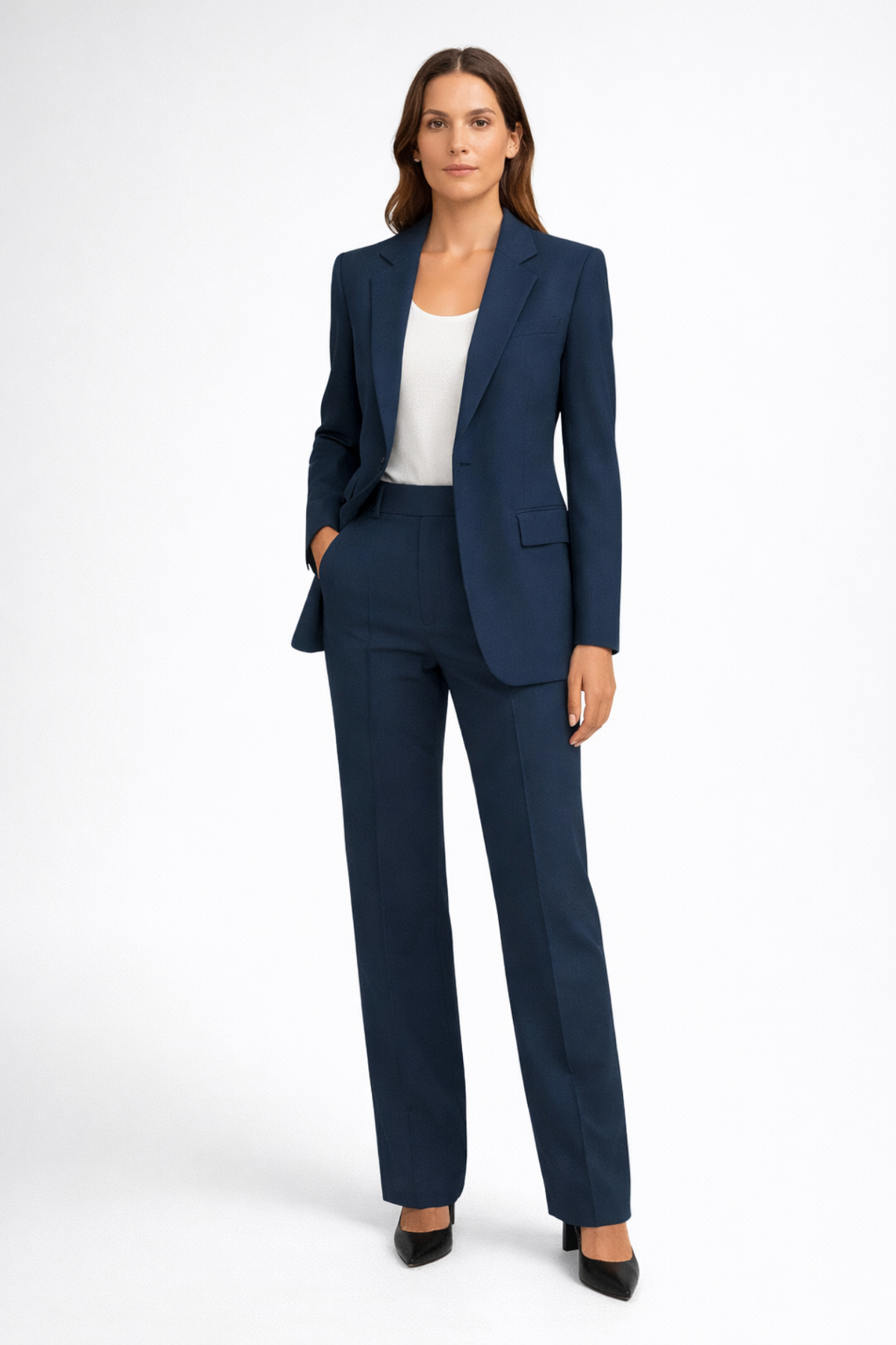 Ensemble Tailleur Femme - Blazer Structuré et Pantalon Droit