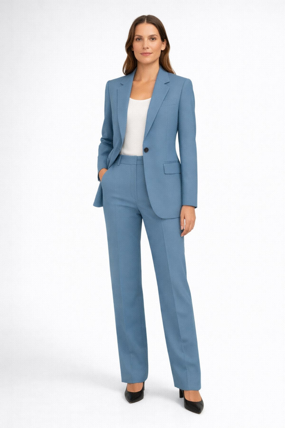 Ensemble Tailleur Femme - Blazer Structuré et Pantalon Droit