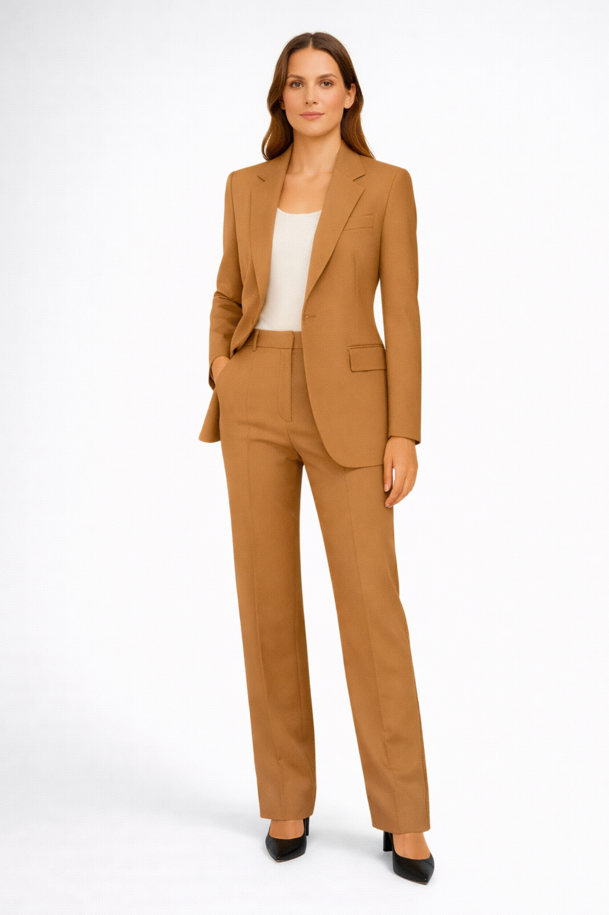 Ensemble Tailleur Femme - Blazer Structuré et Pantalon Droit