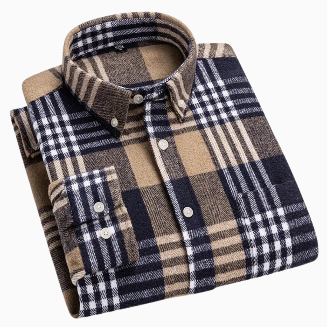 Chemise Homme à Carreaux – Style Flanelle Manches Longues