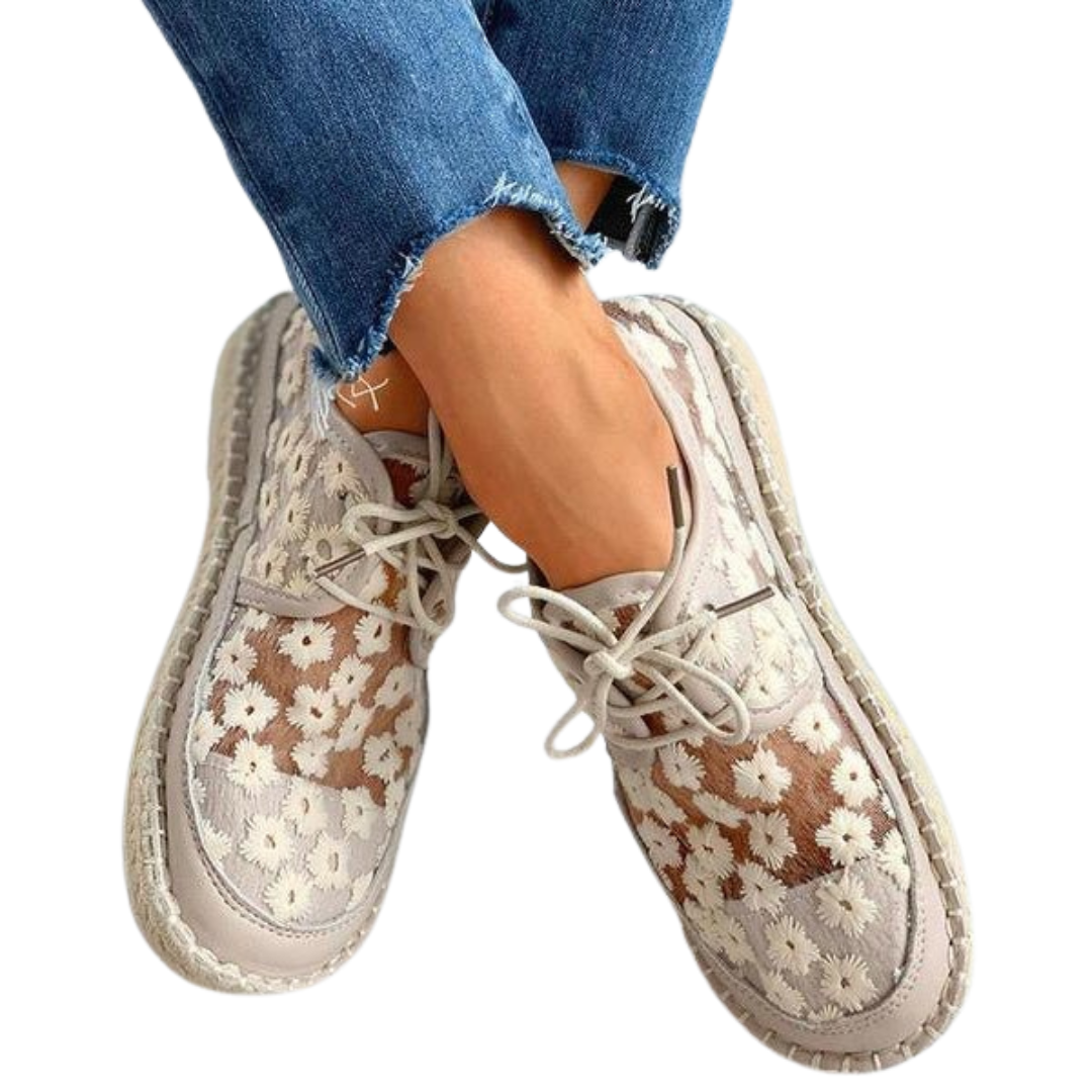 Chaussures en dentelle brodée pour femme