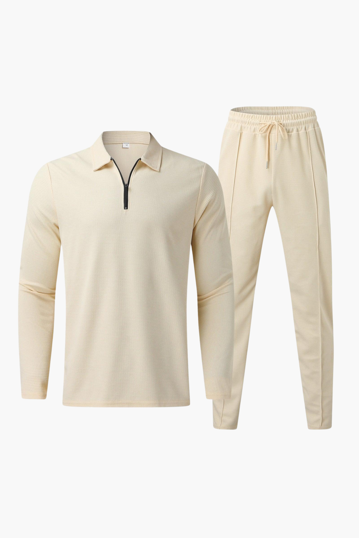 Ensemble Homme Haut Zippé et Pantalon – Ensemble Détente Tissu Texturé | Casual Chic Mi-Saison