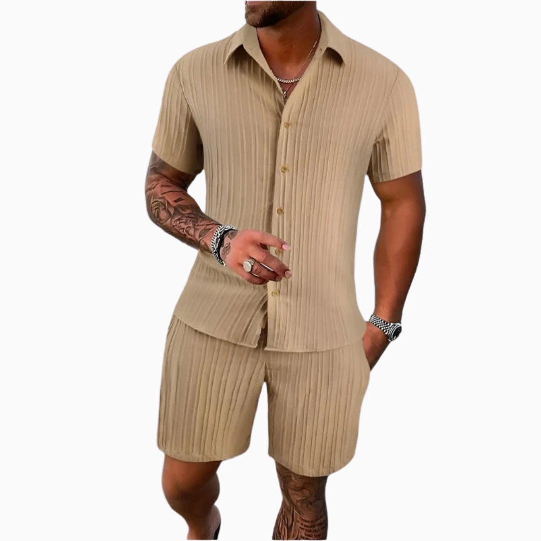 Ravio | Ensemble homme été côtelé élégant et confortable