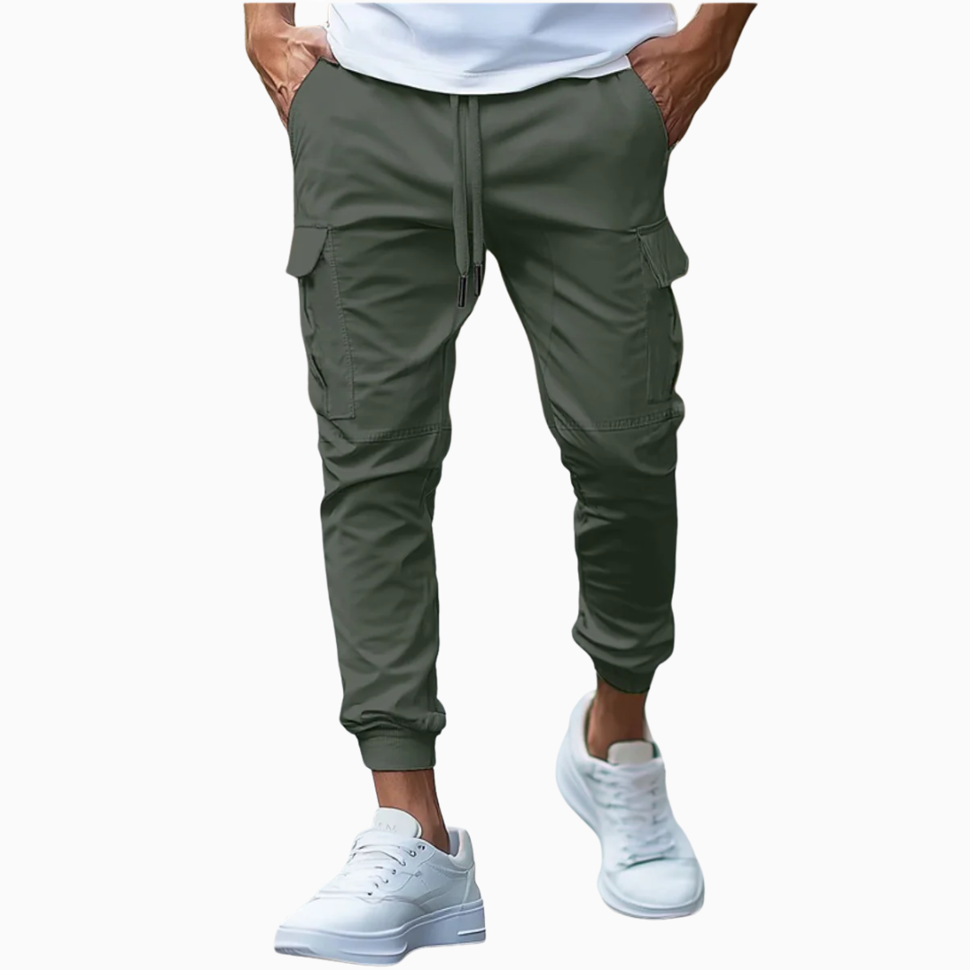 Luca pantalon cargo homme taille élastique coupe ajustée style casual