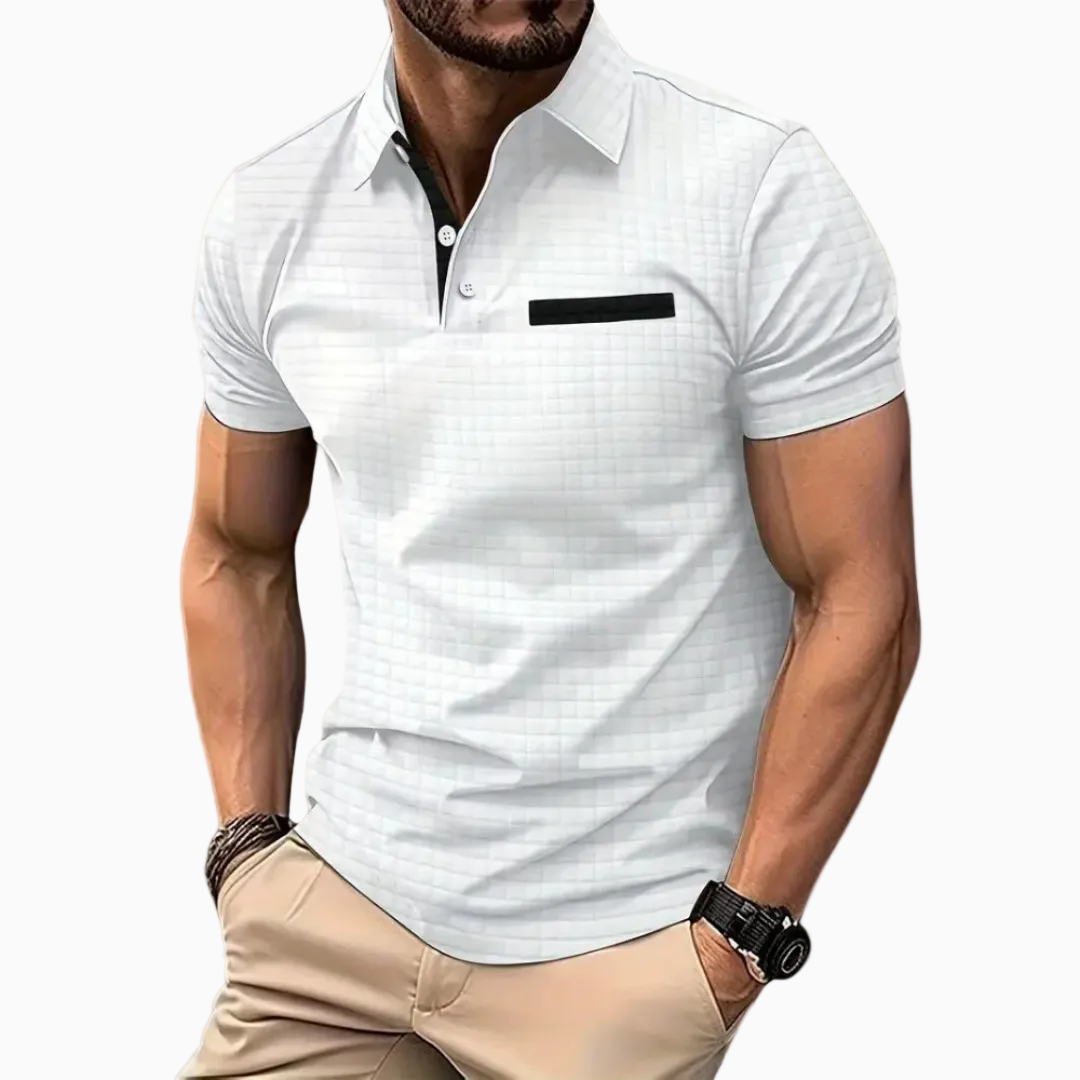 Emiliano polo homme manches courtes motif discret style élégant