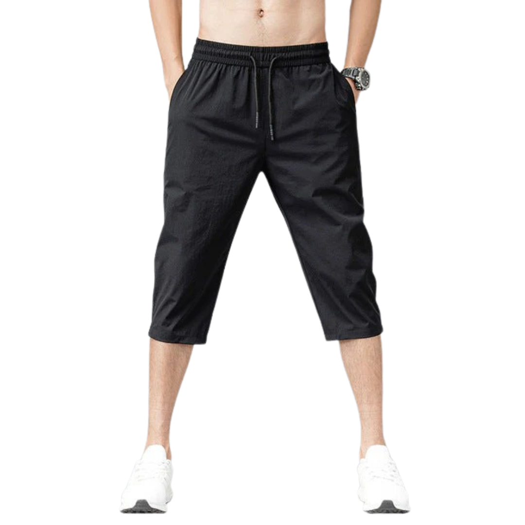Kai pantalon trois quarts homme taille élastique avec cordon style casual été