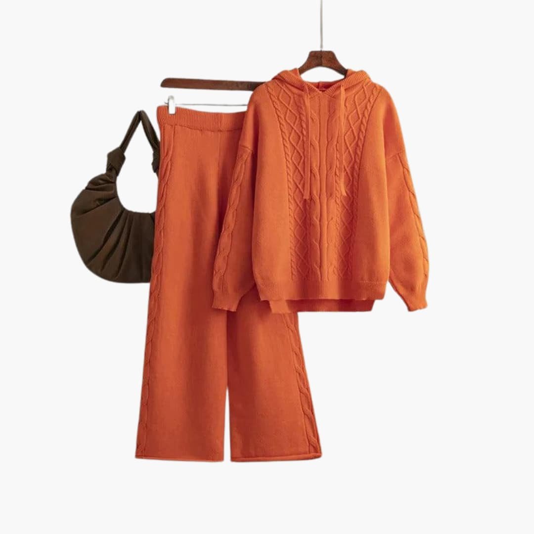Ensemble Hoodie Oversize & Pantalon Large Femme – Maille Douce Taille Unique | Natalie Hiver