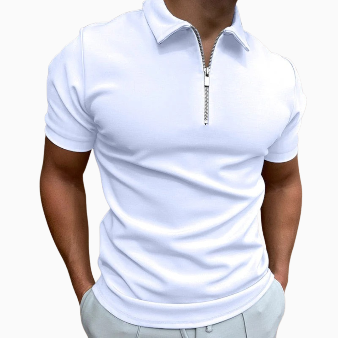Polo Homme Col Zippé – Manches Courtes Coupe Moderne | Style Casual Chic Estival