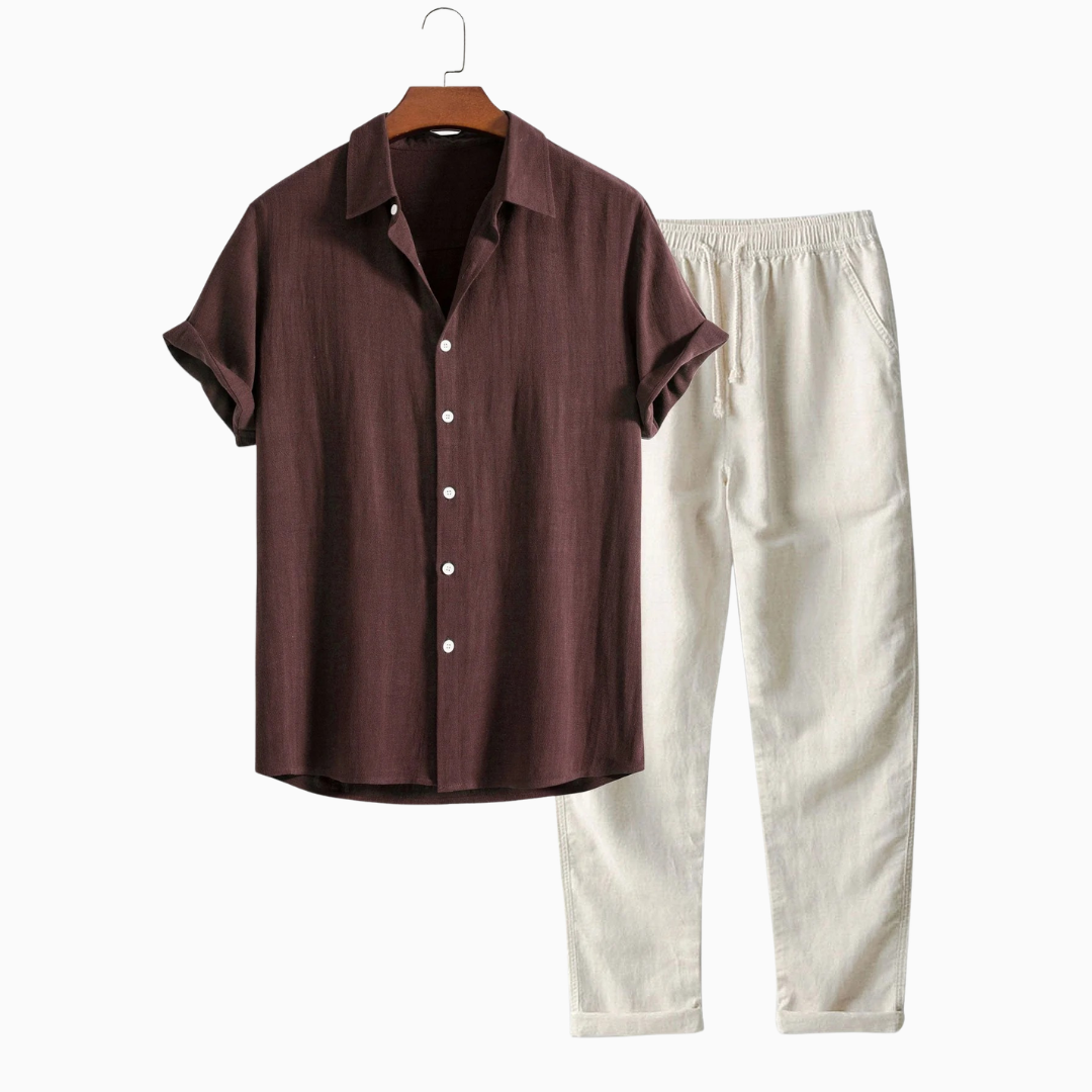Sandro | Ensemble été homme chemise et pantalon léger