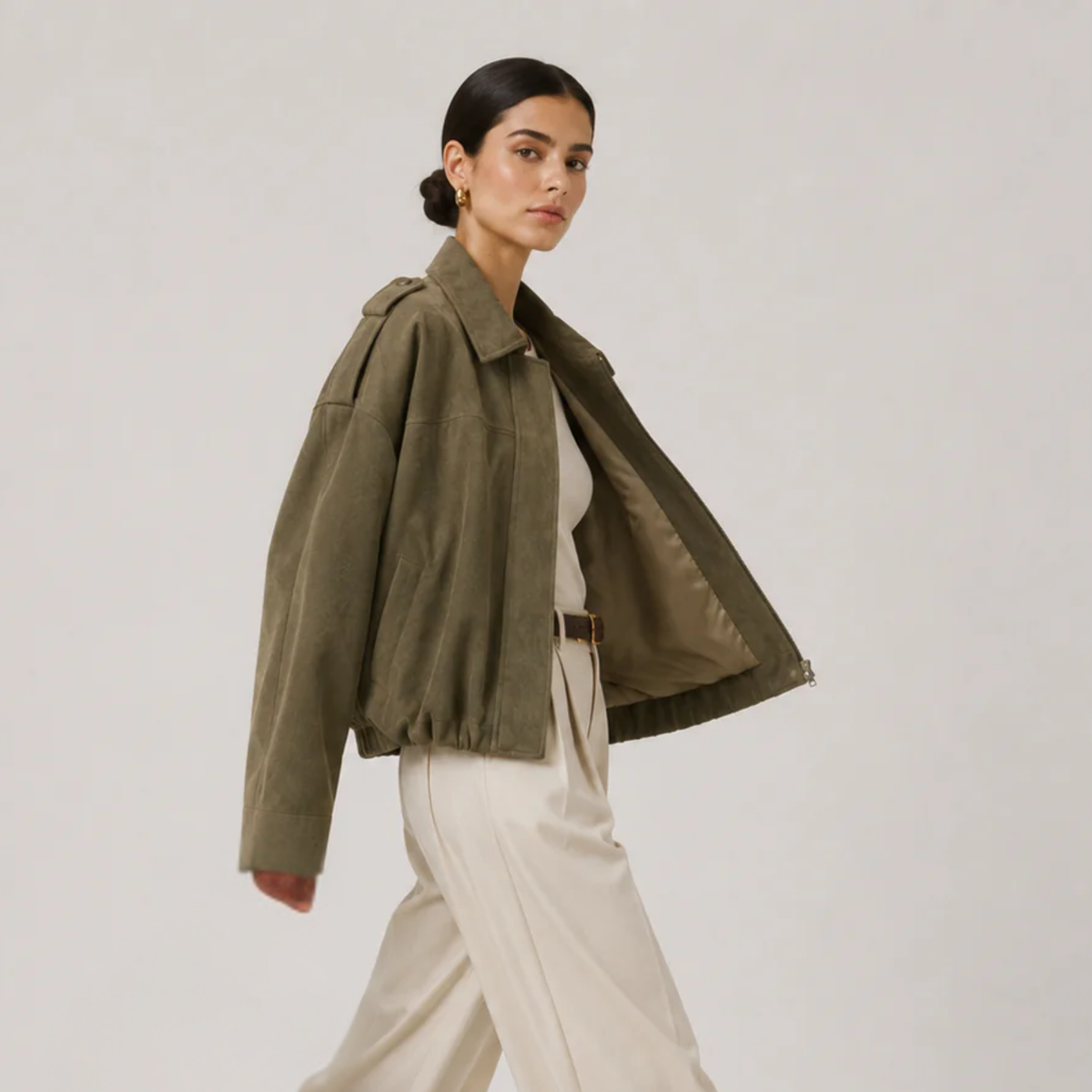 Veste Femme Suédine – Coupe Décontractée Style Casual Chic | Élégance Raffinée Automne Hiver