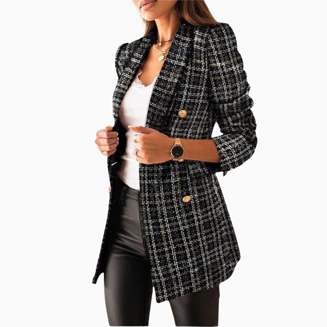 Mila | Blazer femme coupe longue boutonnée élégante style moderne