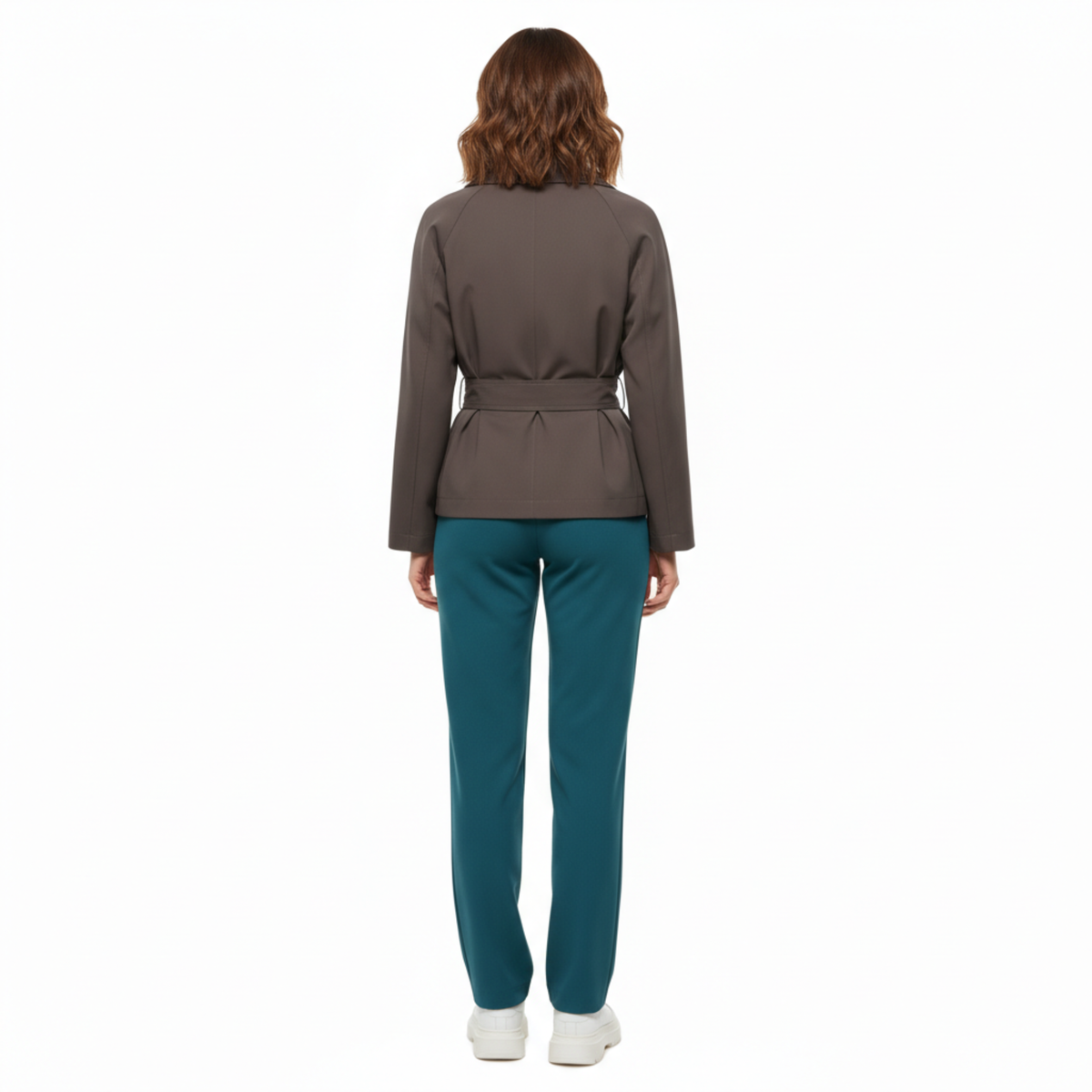 Trench Court Femme Ceinturé Col Revers – Manteau Court Double Boutonnage | Élégance Mi-Saison