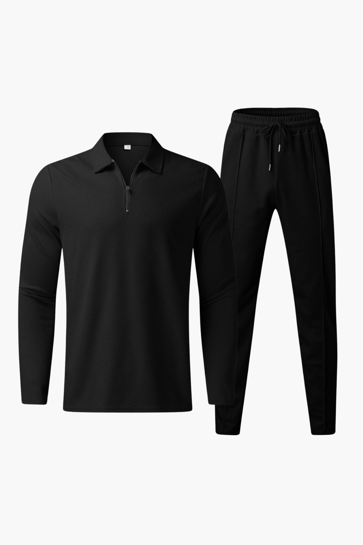 Ensemble Homme Haut Zippé et Pantalon – Ensemble Détente Tissu Texturé | Casual Chic Mi-Saison