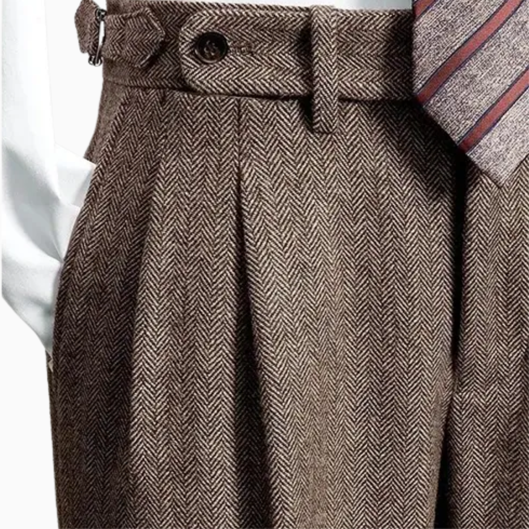 Pantalon Homme Plis Avant – Coupe Droite Tissu Structuré | Élégance au Quotidien