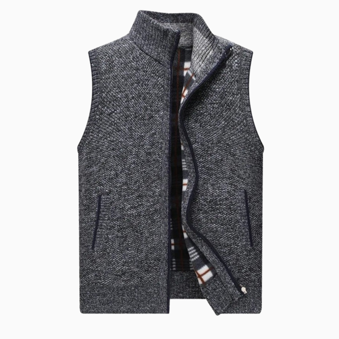 Matteo | Gilet homme chaud et élégant avec fermeture zippée et col montant
