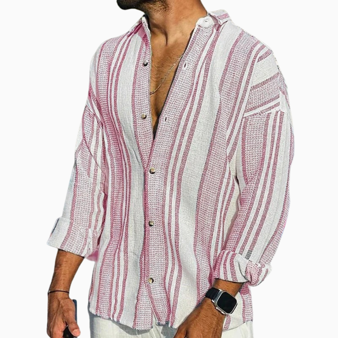 Sandro chemise homme manches longues motif rayé tissu épais style casual