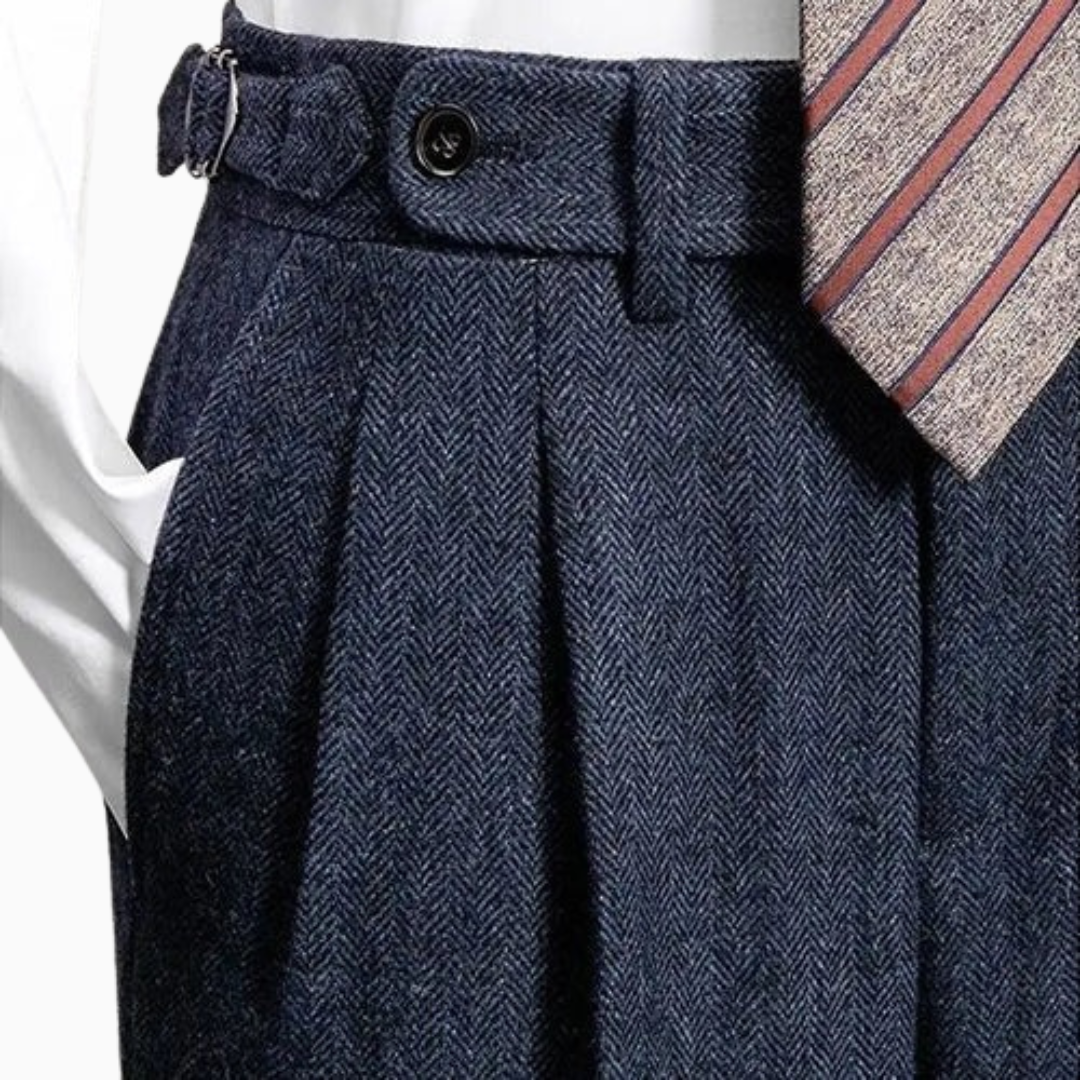 Pantalon Homme Plis Avant – Coupe Droite Tissu Structuré | Élégance au Quotidien