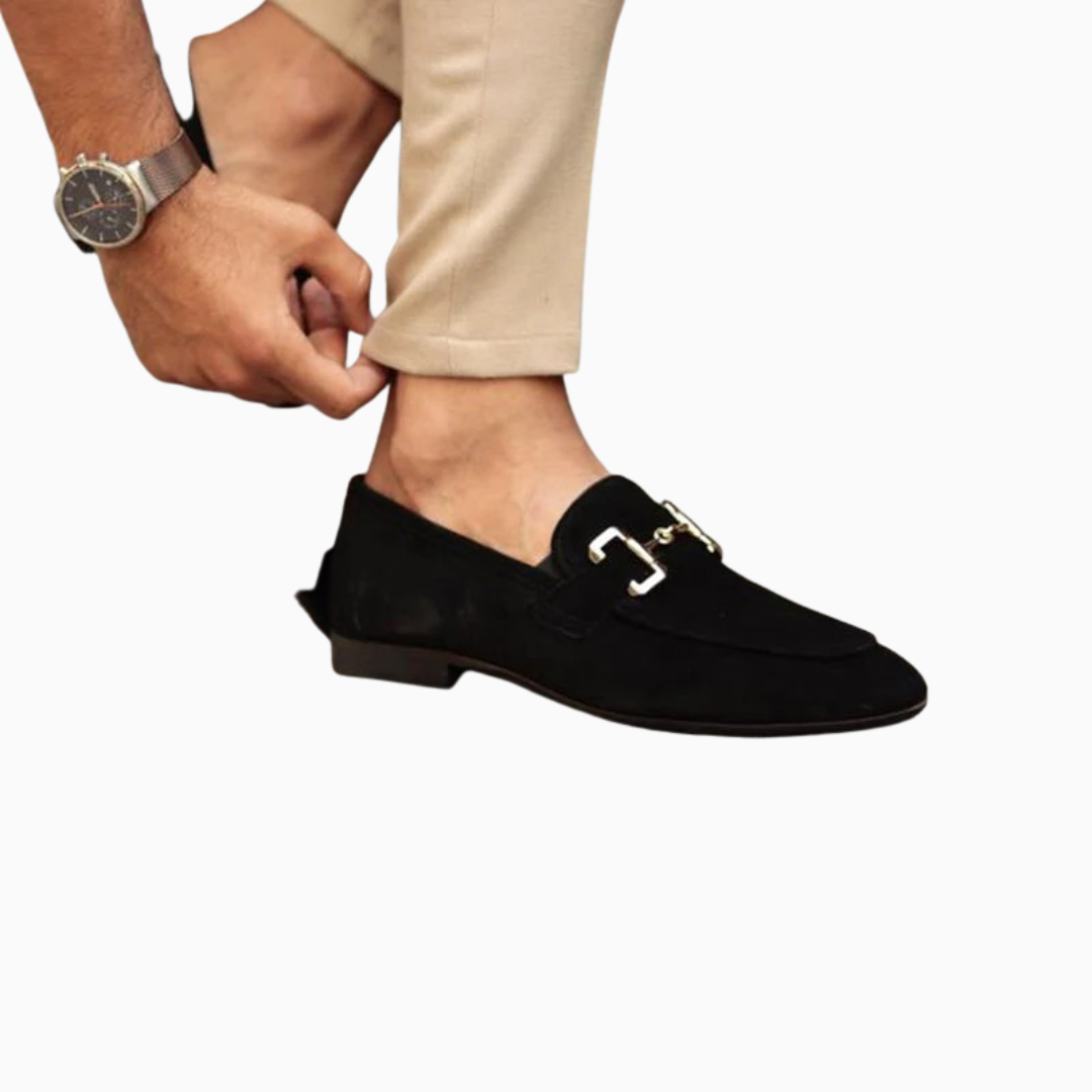 Mocassins Homme Daim – Mors Métallique Élégant | Casual Chic & Raffiné