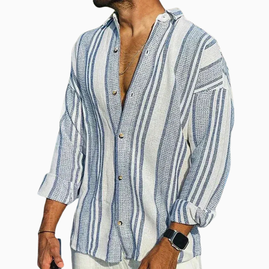 Sandro chemise homme manches longues motif rayé tissu épais style casual