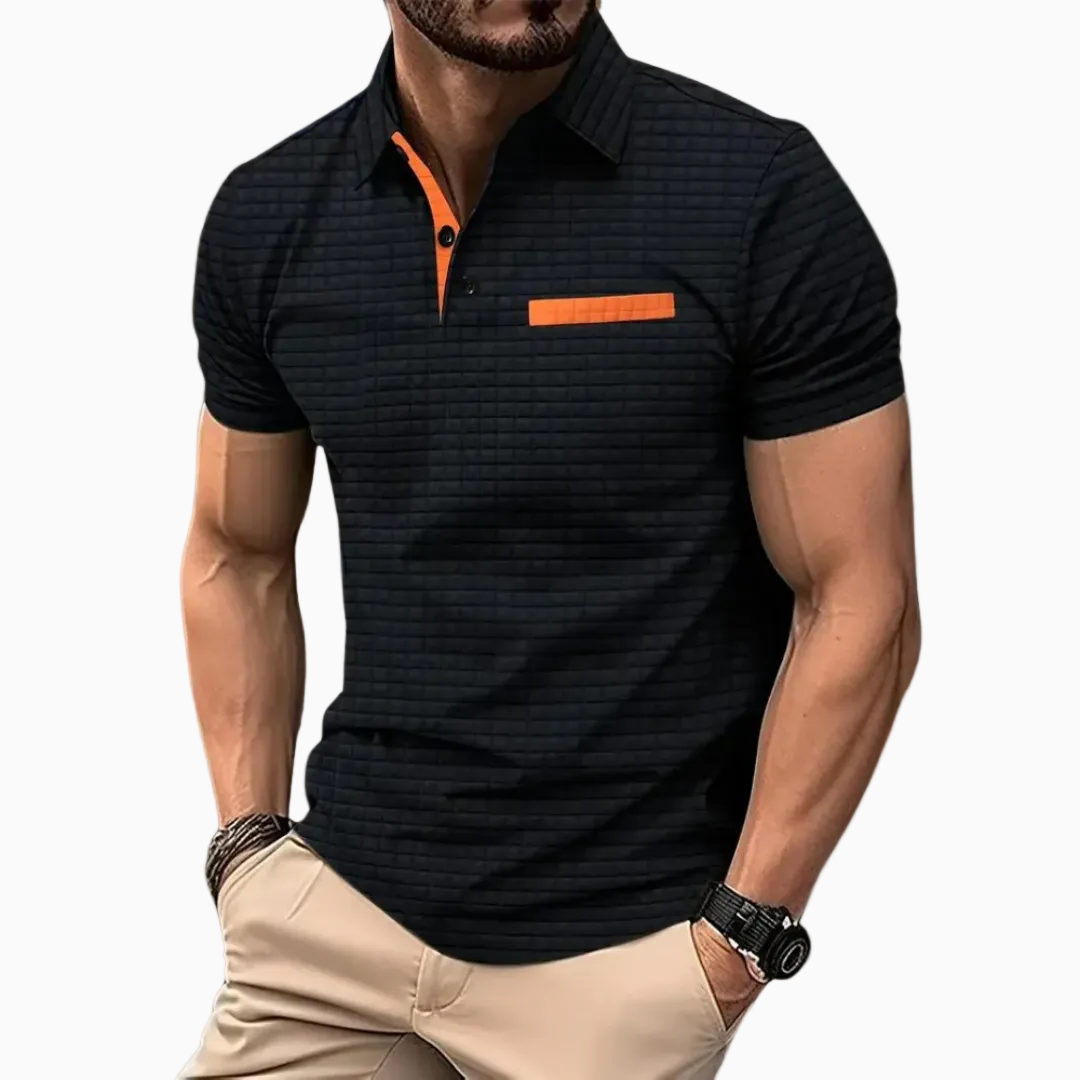 Emiliano polo homme manches courtes motif discret style élégant