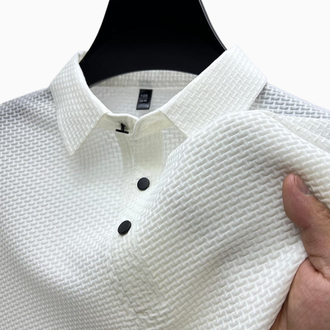 Polo Homme Texturé – Maille Respirante Coupe Moderne | Élégant & Raffiné