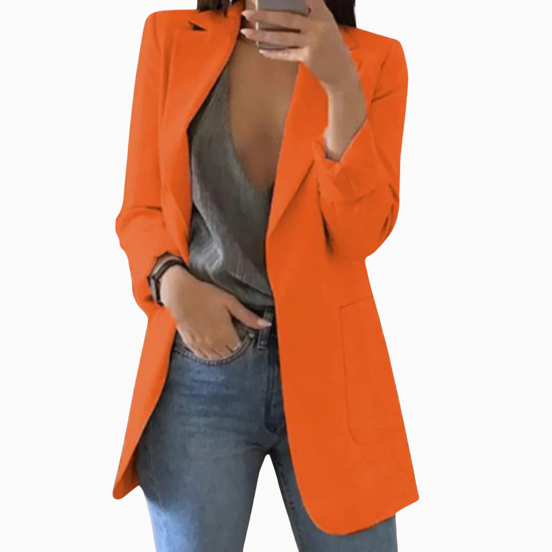 Chiara | Blazer femme coupe longue fluide et élégante pour un style quotidien