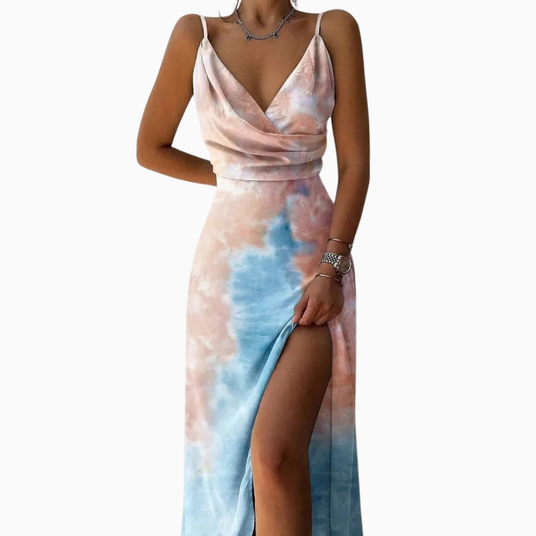 Robe Maxi Femme Sans Manches – Imprimé Floral Fente Latérale | Style Estival Chic