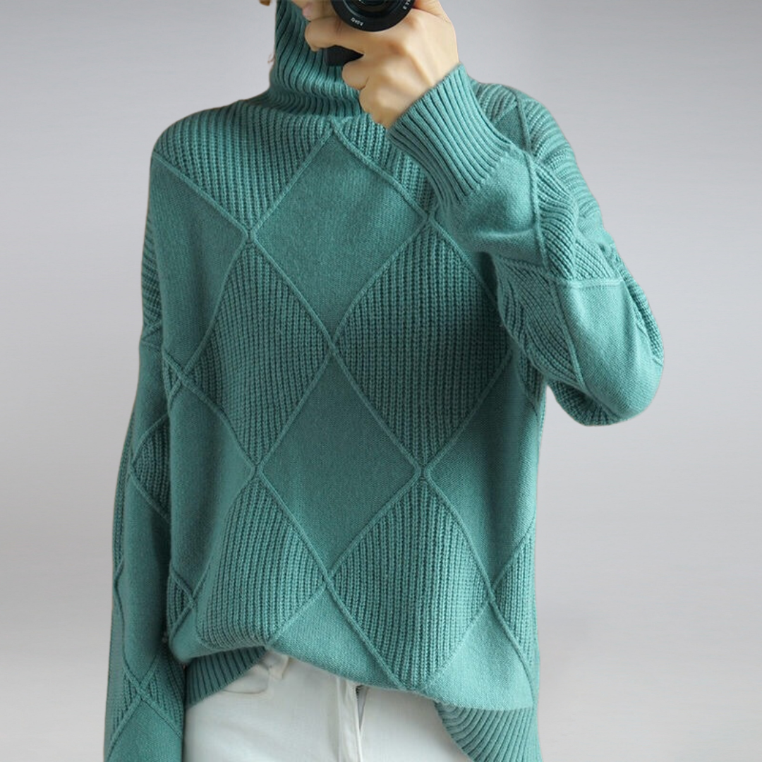 Pull Femme Col Roulé – Maille Douce Manches Longues | Style Tendance & Confort Hiver