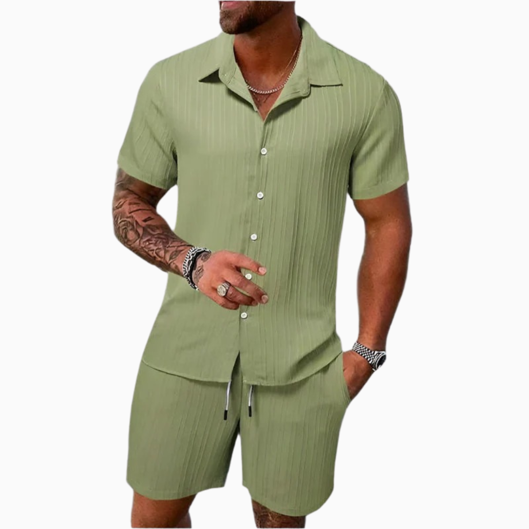 Ravio | Ensemble homme été côtelé élégant et confortable