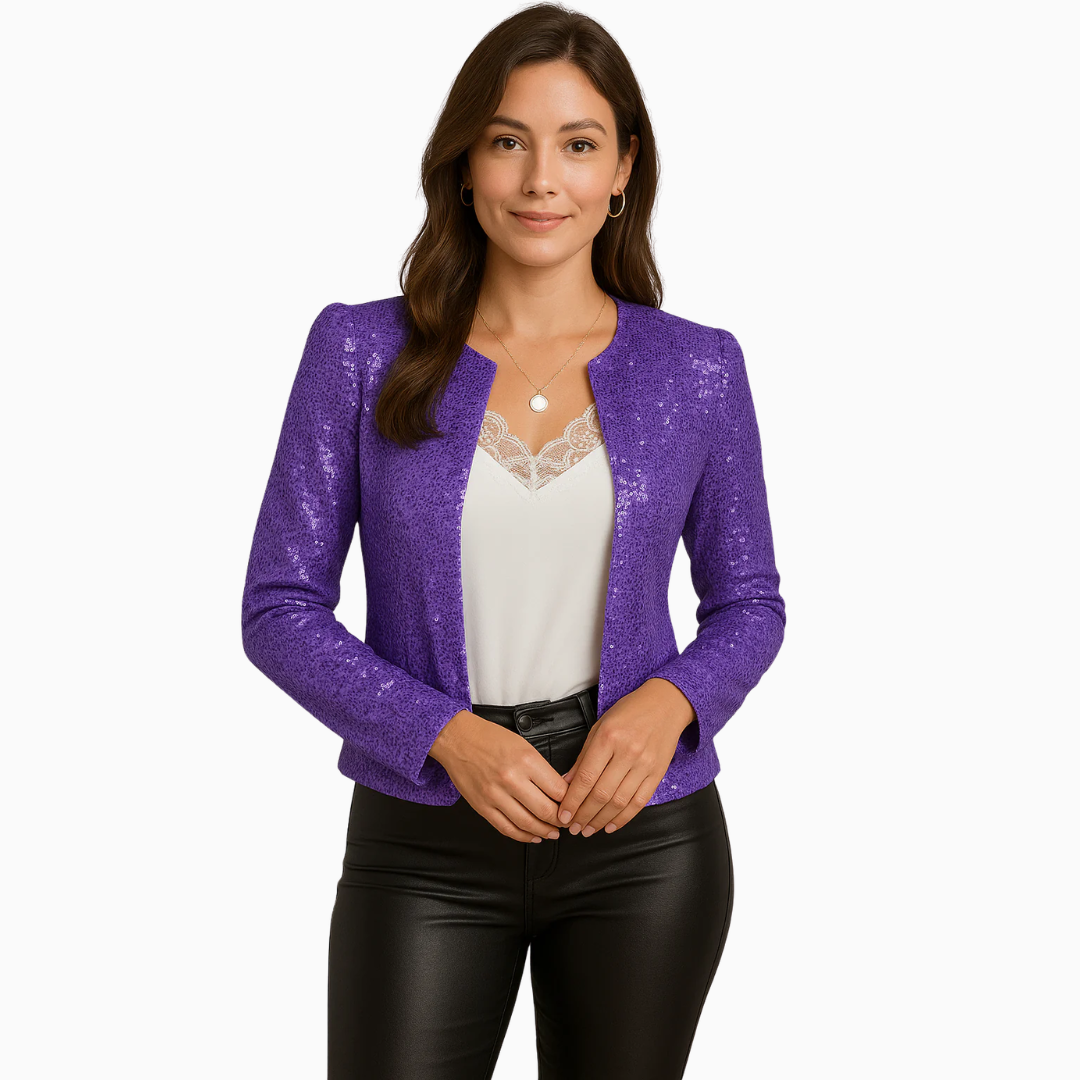 Veste Femme Pailletée – Coupe Cintrée Manches Longues | Soirée & Occasions Glamour