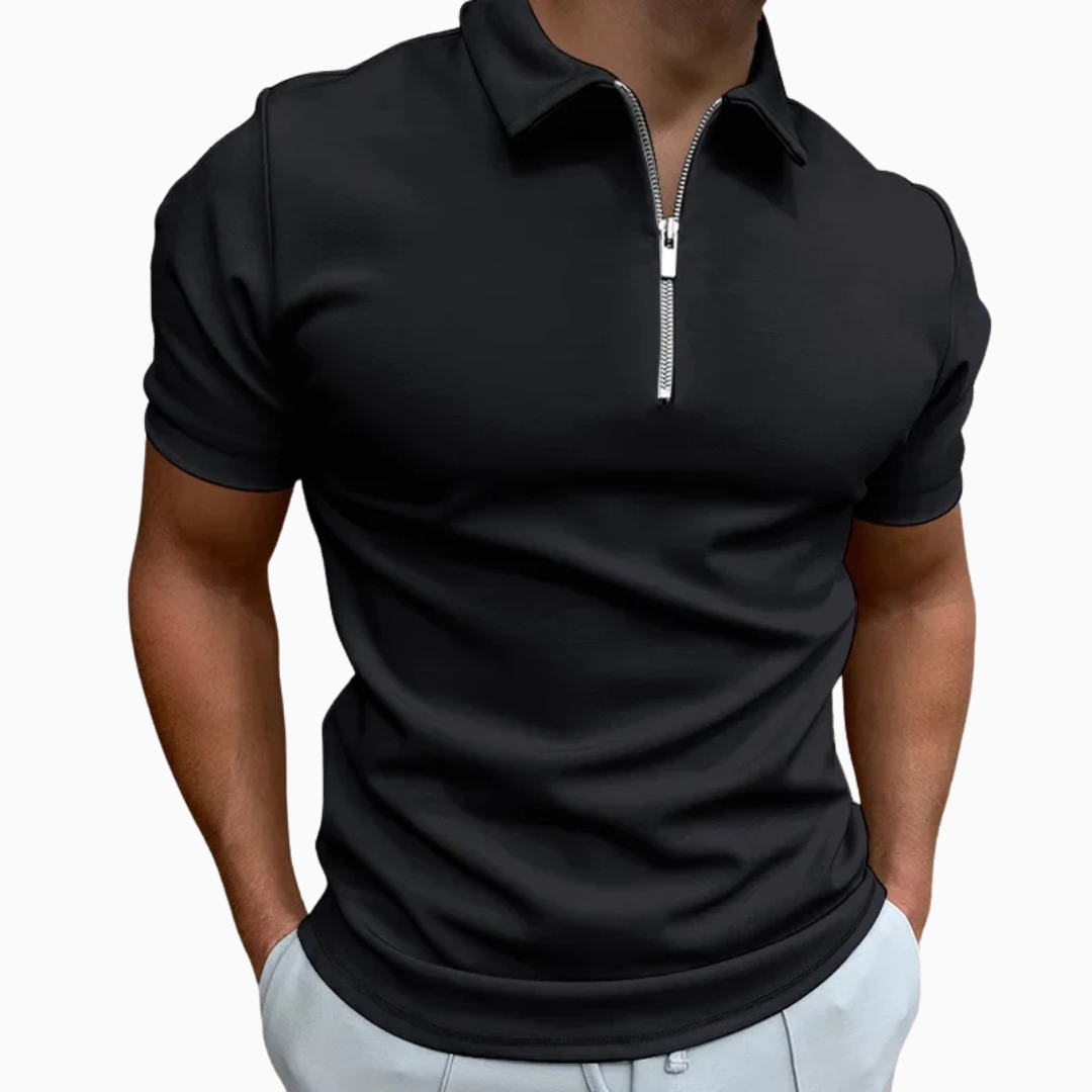 Polo Homme Zippé – Coupe Ajustée Tissu Respirant | Style Sportif Chic