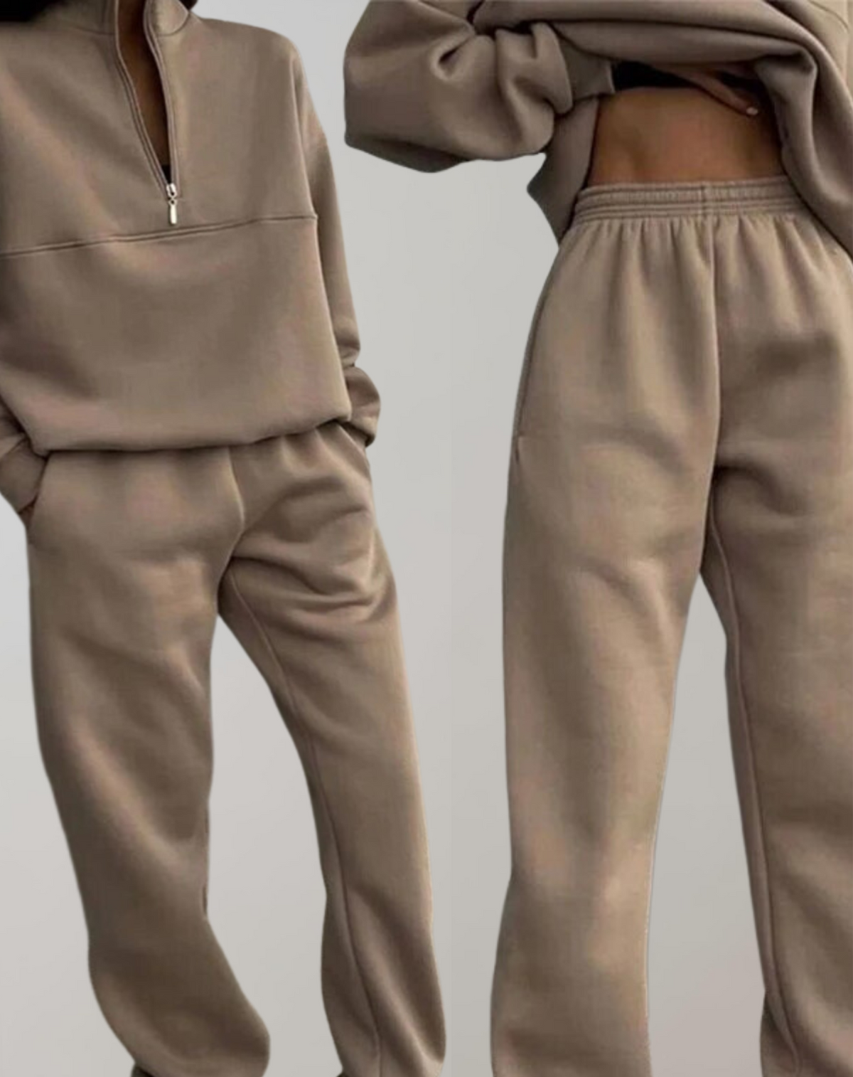 Ensemble Polaire Femme Élégant – Sweat & Pantalon Coordonné | Lena Fleece Set Hiver