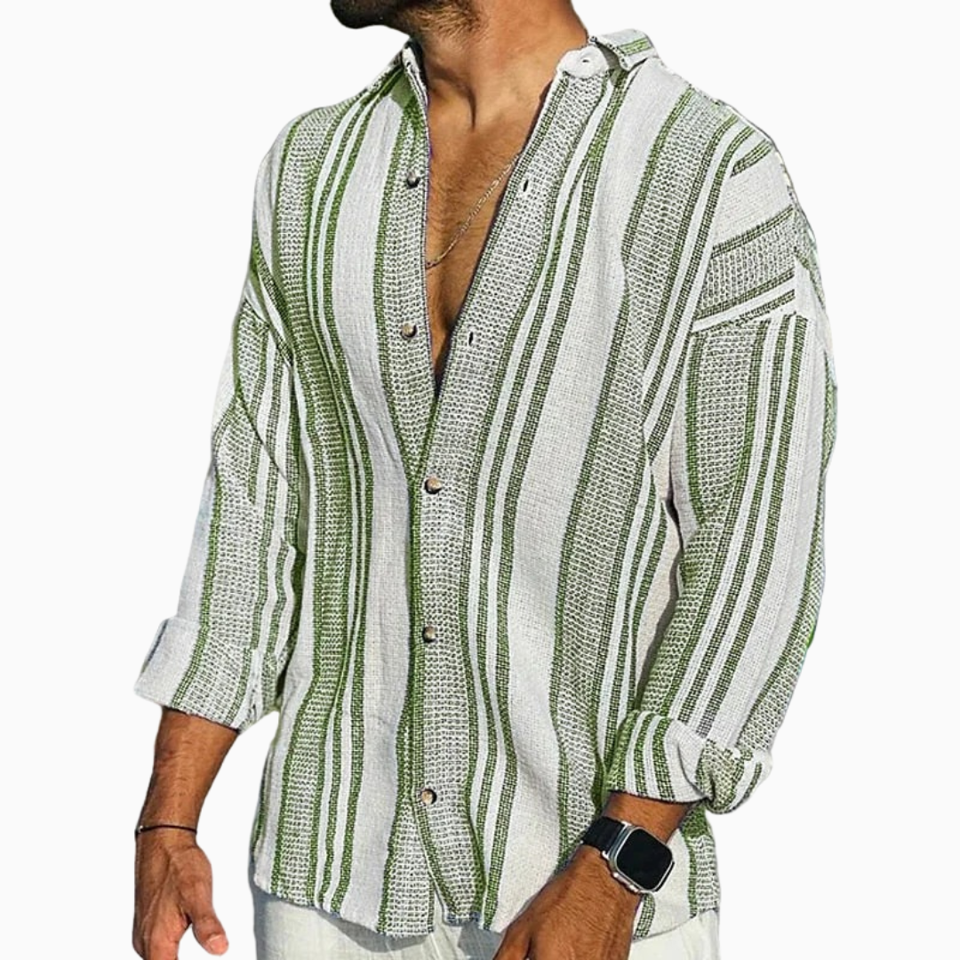 Sandro chemise homme manches longues motif rayé tissu épais style casual