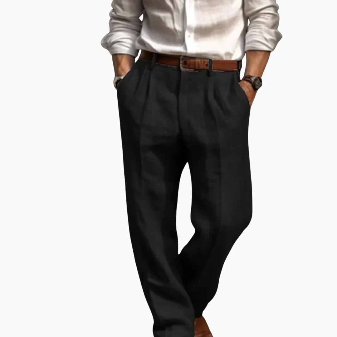 Julian pantalon homme confortable coupe droite avec plis style habillé
