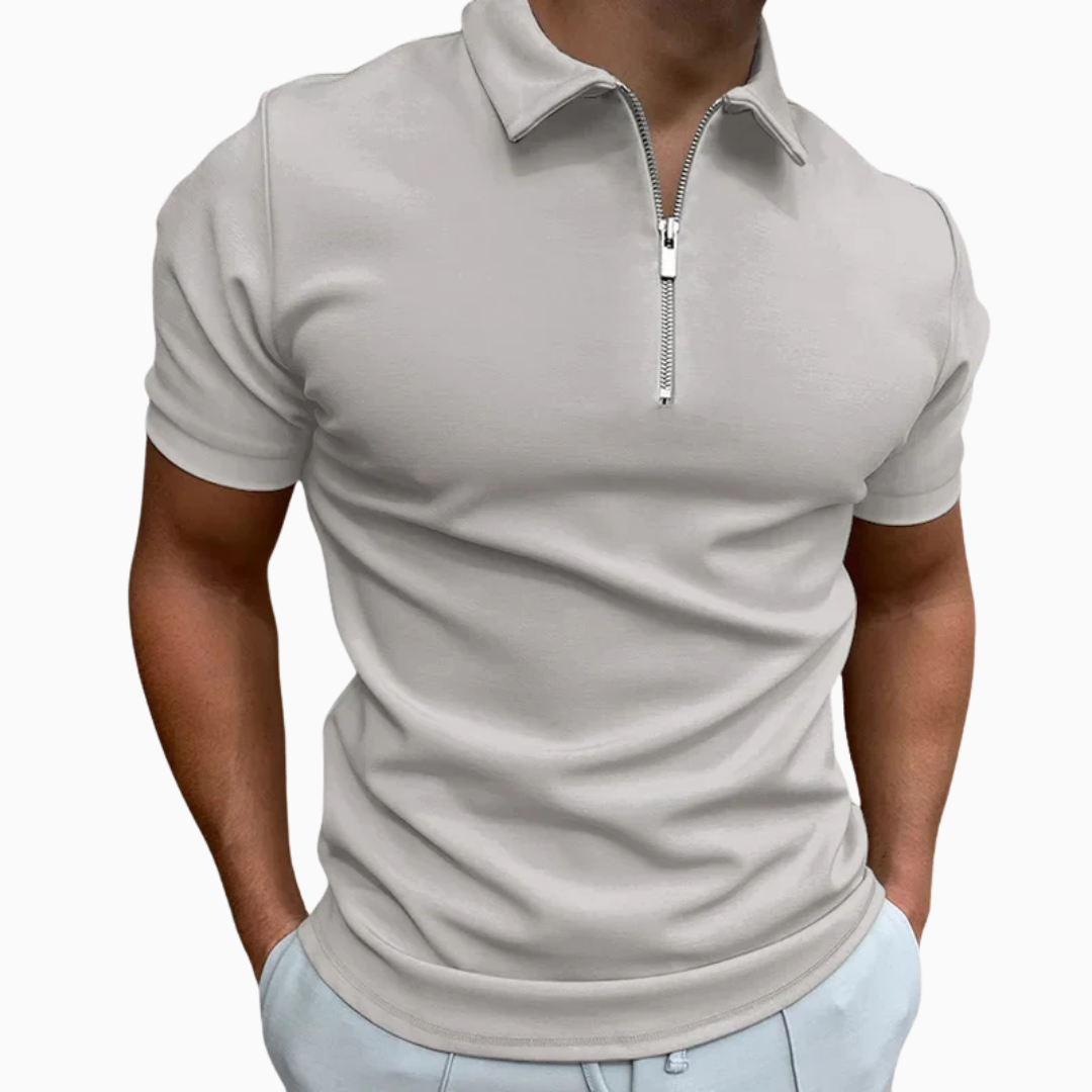 Polo Homme Zippé – Coupe Ajustée Tissu Respirant | Style Sportif Chic