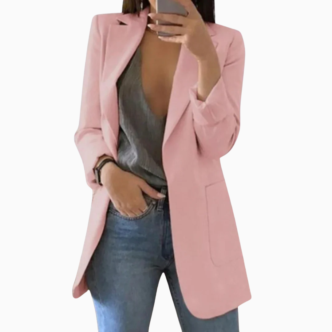 Chiara | Blazer femme coupe longue fluide et élégante pour un style quotidien