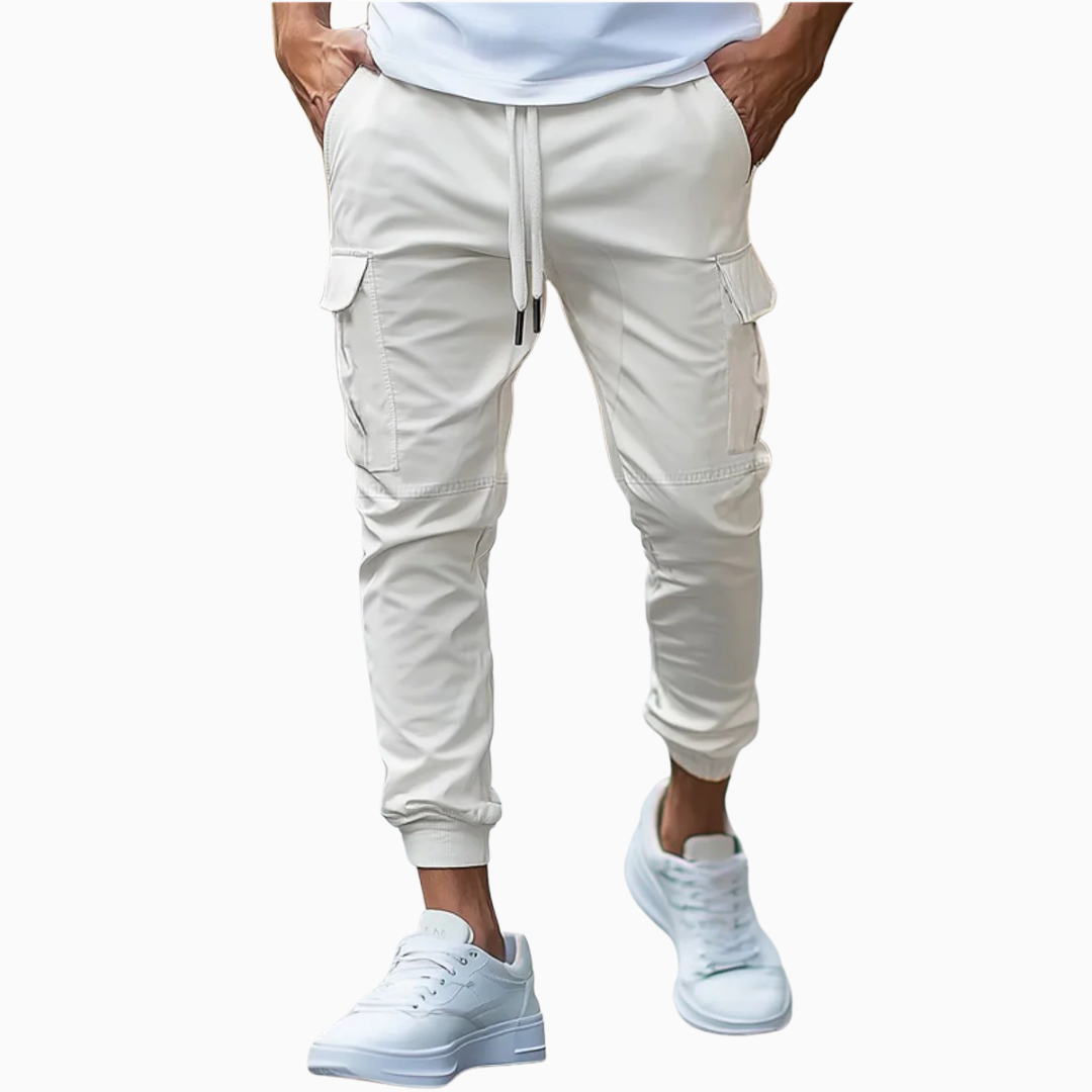 Luca pantalon cargo homme taille élastique coupe ajustée style casual