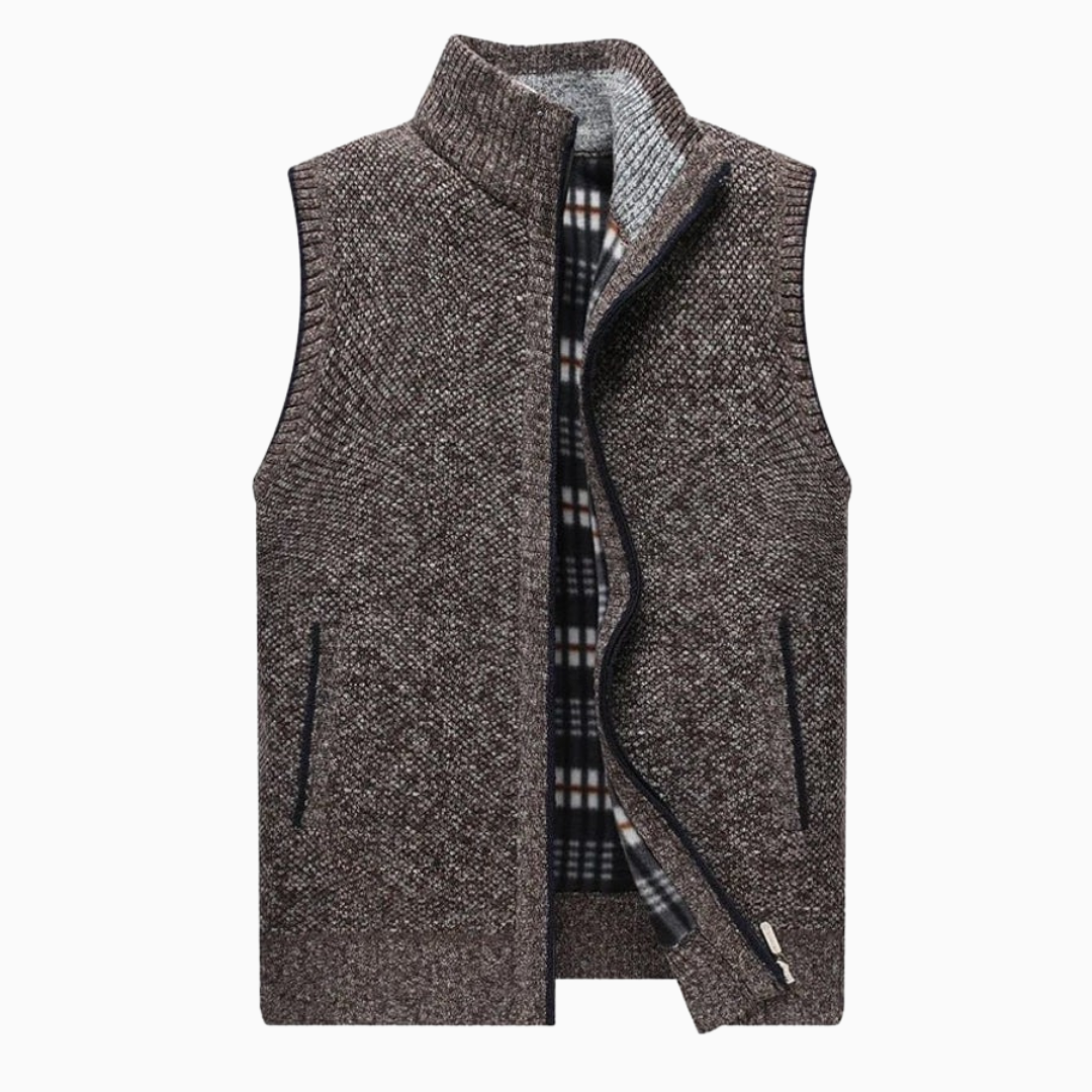 Matteo | Gilet homme chaud et élégant avec fermeture zippée et col montant