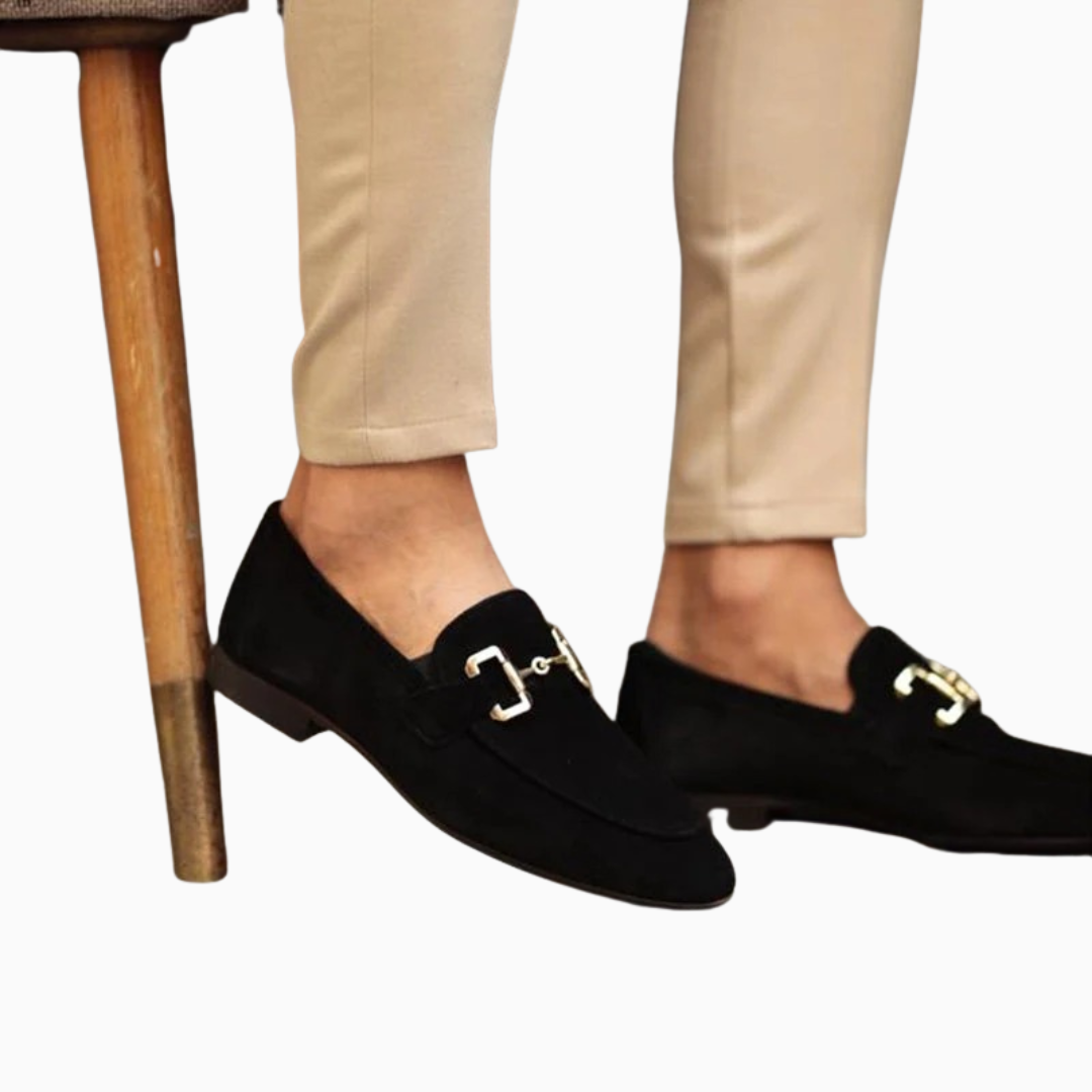 Mocassins Homme Daim – Mors Métallique Élégant | Casual Chic & Raffiné