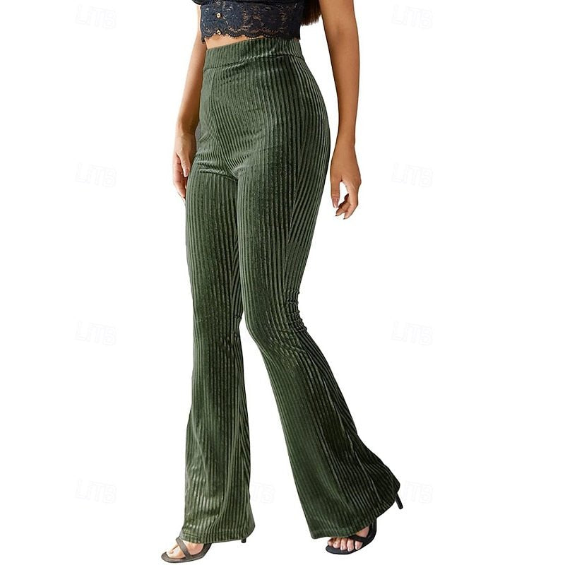 Pantalon Taille Haute Femme Vert Clair – Coupe Élégante Décontractée | Avani Pantalon